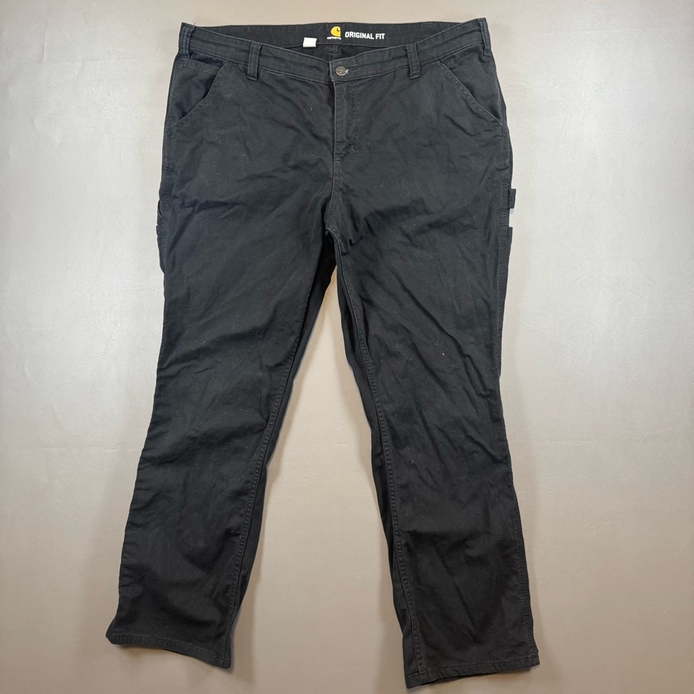 Carhartt Original Fit Women’s Black Work Pants 18 Short Stretch Canvas
